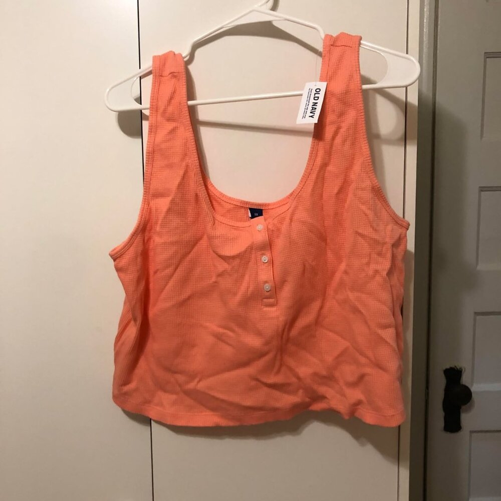 Old Navy Cropped Pink/Peach Tank Top 2x (Never Worn, New With Tags)